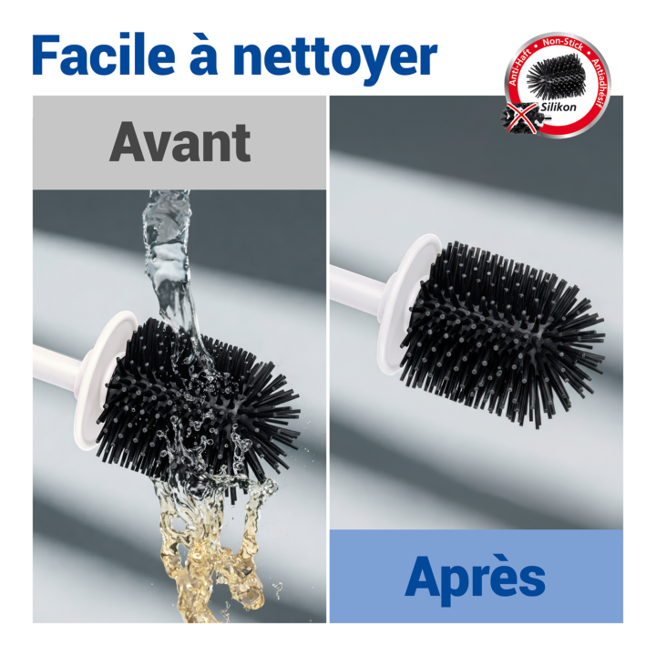 Brosse WC murale Lizan Blanc sans perçage - Wenko