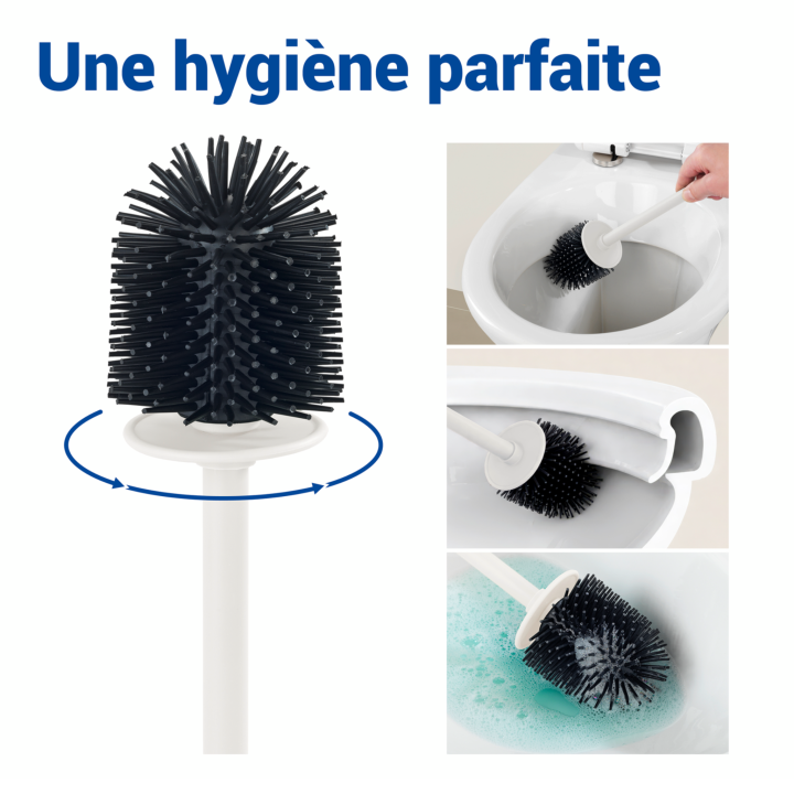 Brosse WC murale Lizan Blanc sans perçage - Wenko
