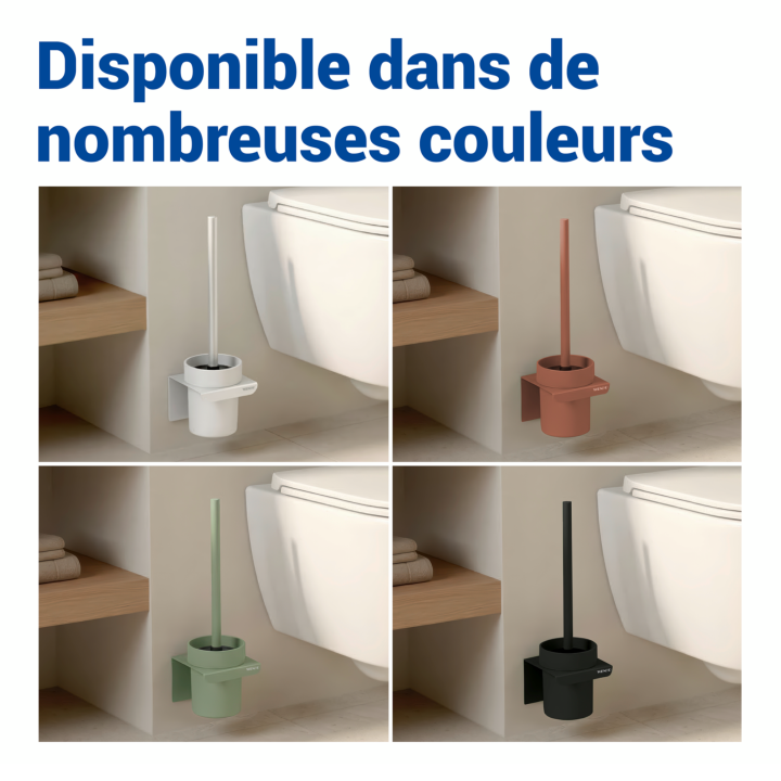 Brosse WC murale Lizan Blanc sans perçage - Wenko