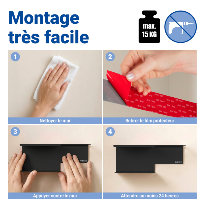 Porte-papier toilette double Lizan Noir - Wenko