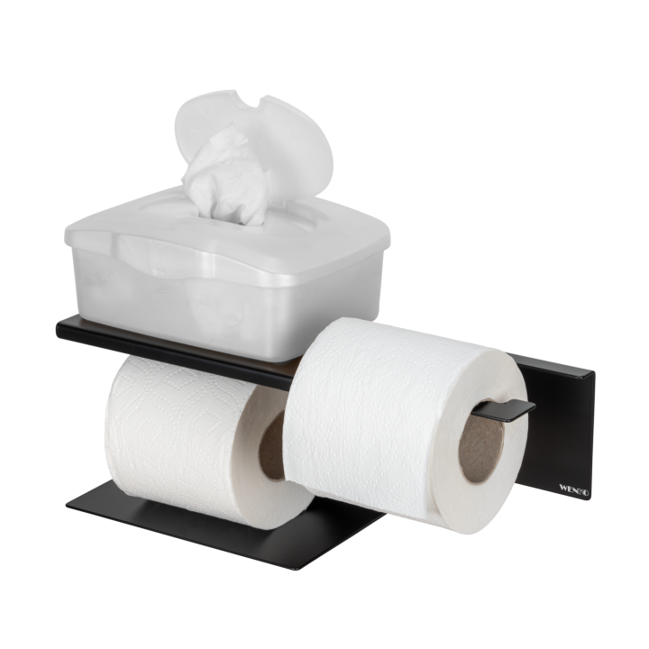 Porte-papier toilette double Lizan Noir - Wenko