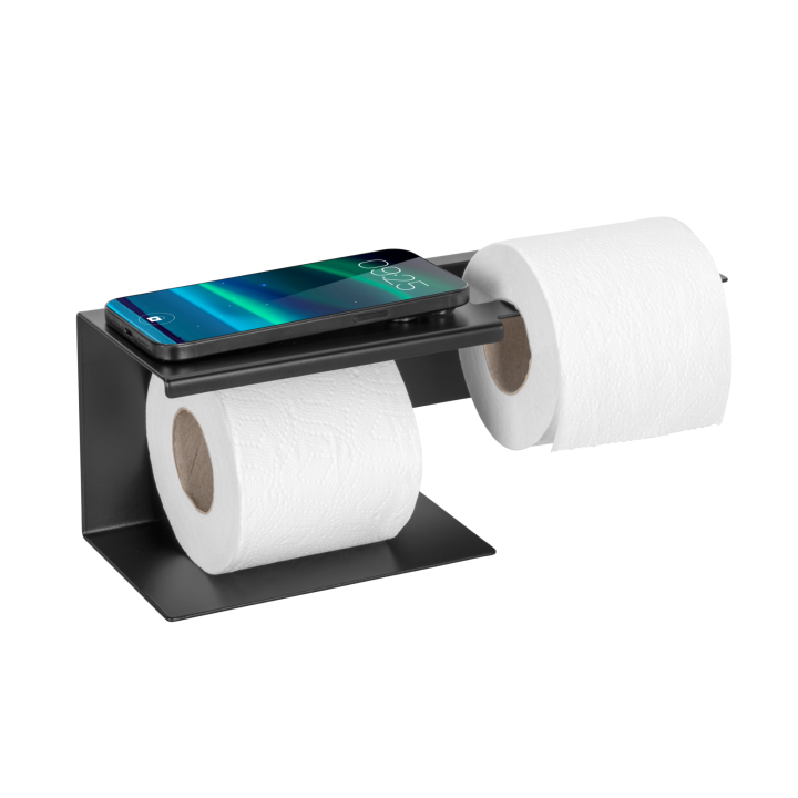 Porte-papier toilette double Lizan Noir - Wenko