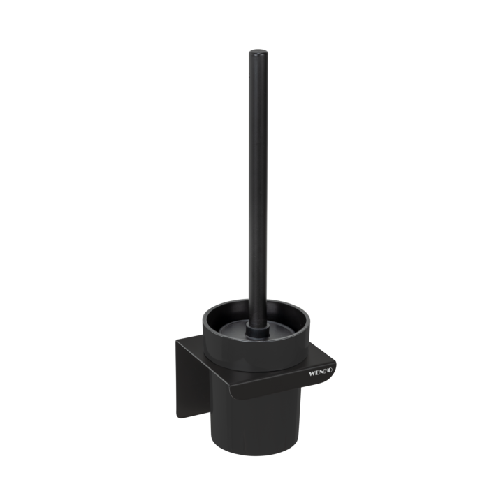 Brosse WC murale Lizan Noir sans perçage - Wenko