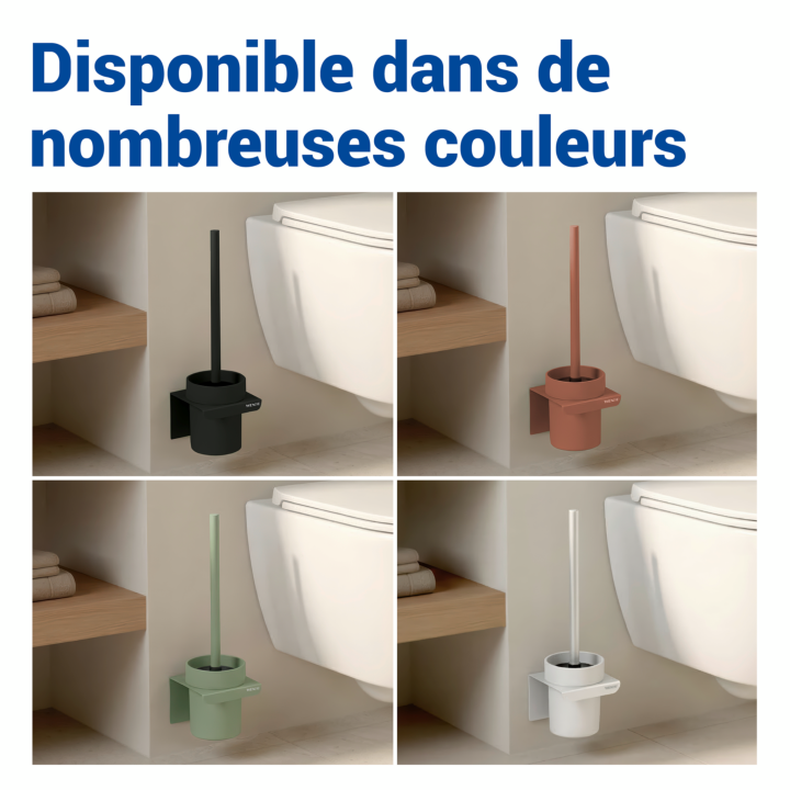 Brosse WC murale Lizan Noir sans perçage - Wenko
