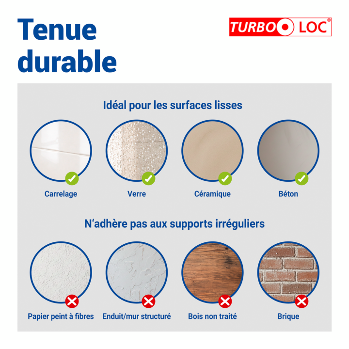 Crochet mural inox noir mat sans perçage Turbo-Loc Wenko (x2)