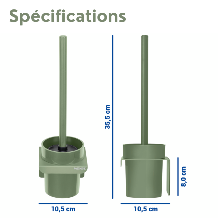 Brosse WC murale Lizan Vert sans perçage - Wenko