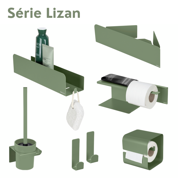 Brosse WC murale Lizan Vert sans perçage - Wenko