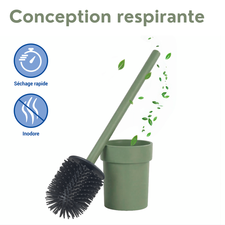 Brosse WC murale Lizan Vert sans perçage - Wenko