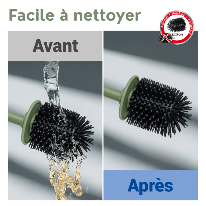 Brosse WC murale Lizan Vert sans perçage - Wenko