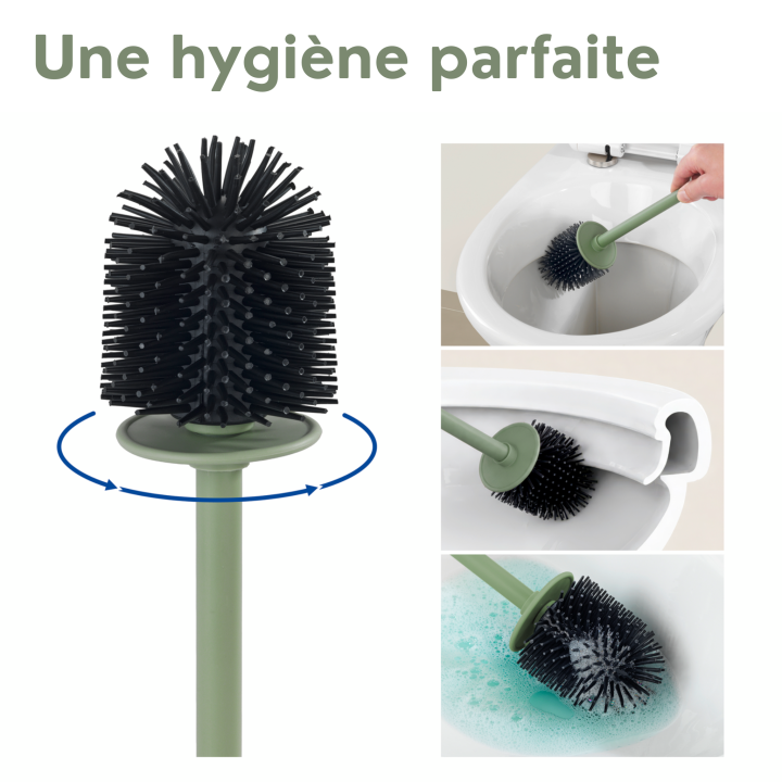 Brosse WC murale Lizan Vert sans perçage - Wenko
