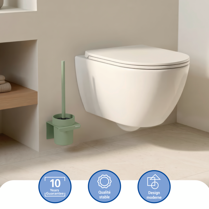 Brosse WC murale Lizan Vert sans perçage - Wenko