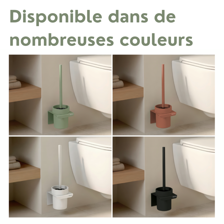 Brosse WC murale Lizan Vert sans perçage - Wenko