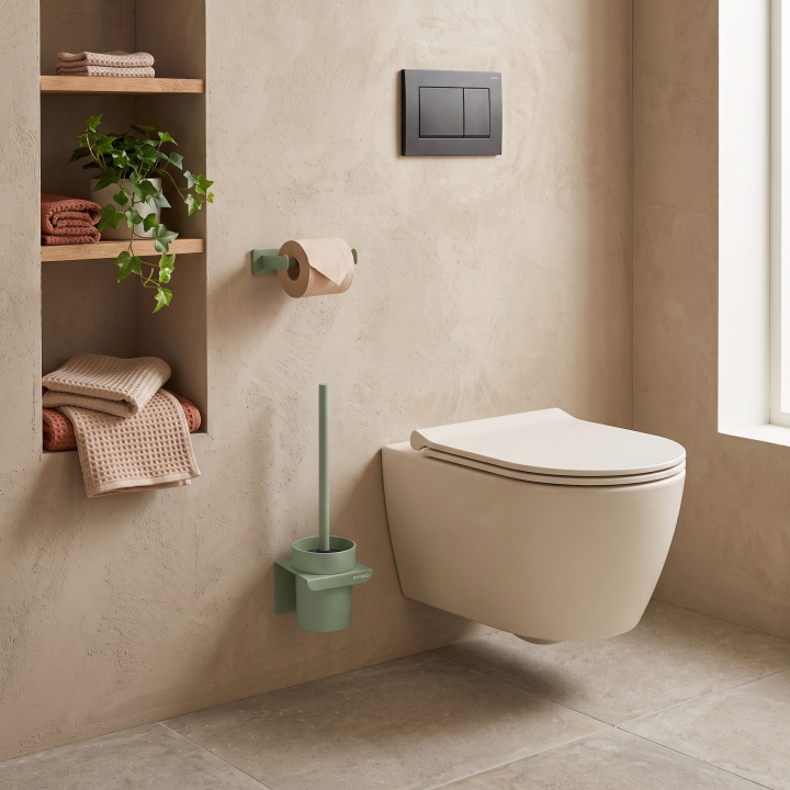 Brosse WC murale Lizan Vert sans perçage - Wenko