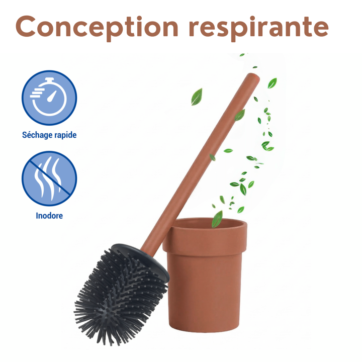 Brosse WC murale Lizan Marron sans perçage - Wenko