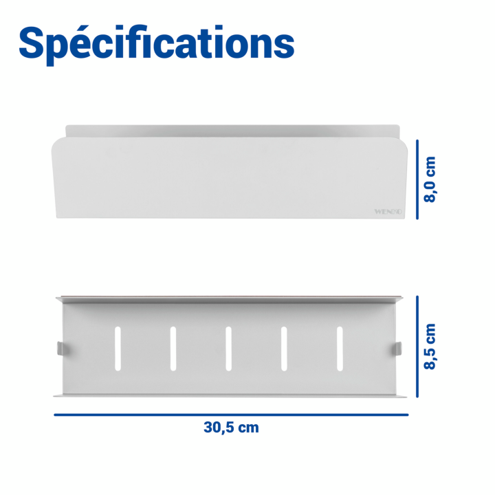 Étagère murale de Douche Adhésif Turbo-Loc Inox Blanc Mat - Lizan Wenko
