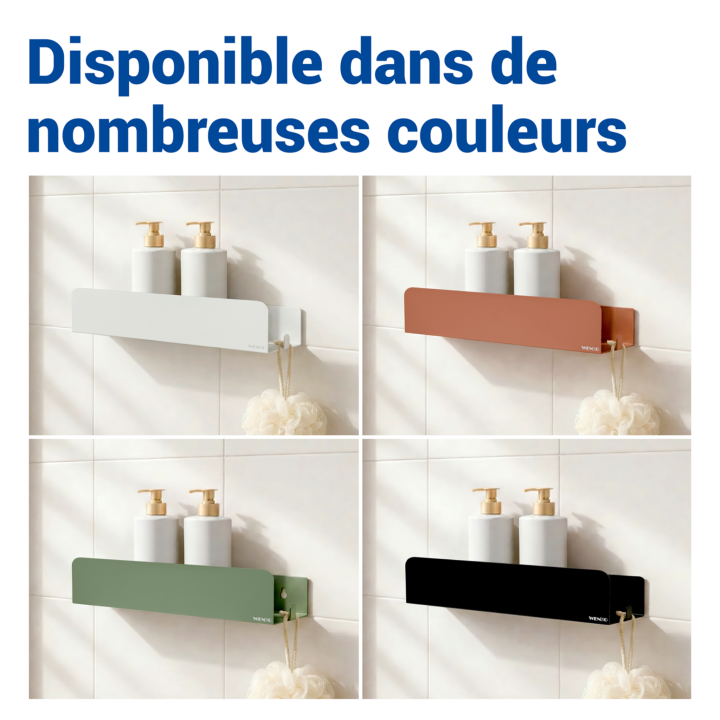 Étagère de Douche Adhésive Inox blanc Mat Lizan Wenko