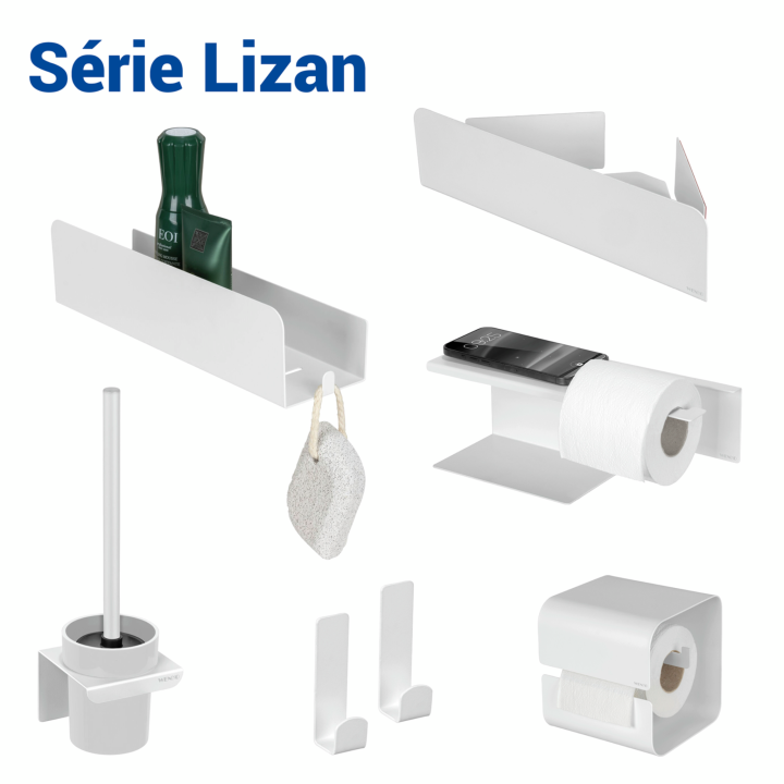 Etagere d'angle de douche sans percage inox blanc Lizan Wenko