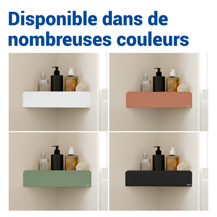 Etagere d'angle de douche sans percage inox blanc Lizan Wenko