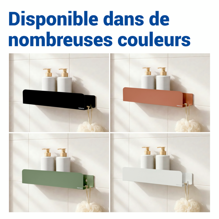 Étagère de Douche Adhésive Inox Noir Mat Lizan Wenko