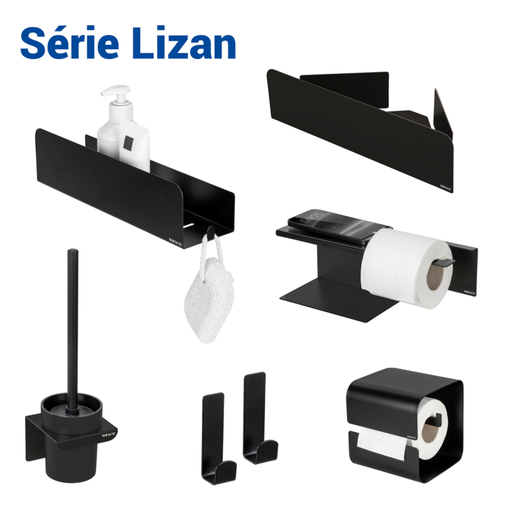 Étagère de Douche Adhésive Inox Noir Mat Lizan Wenko