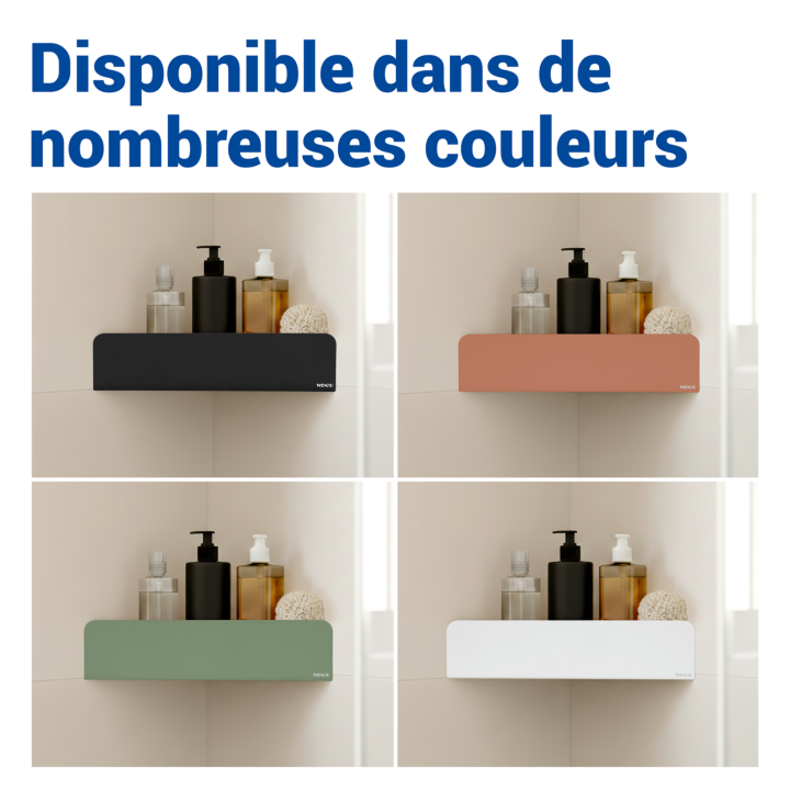 Etagere d'angle de douche sans percage inox noir Lizan Wenko