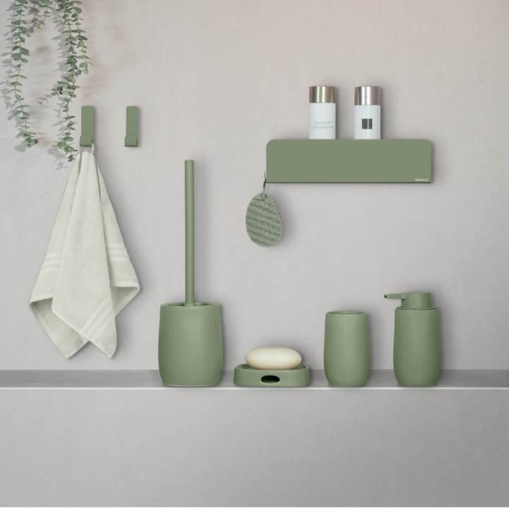 Étagère de Douche Adhésive Inox Vert Mat Lizan Wenko