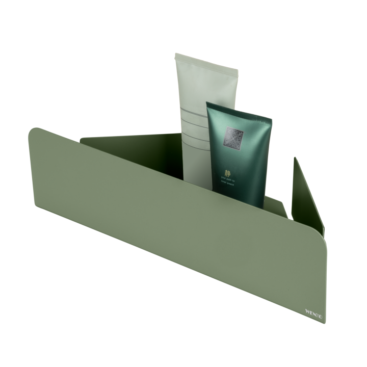 Etagere d'angle de douche sans percage inox vert Lizan Wenko