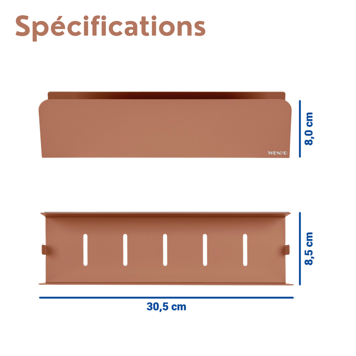 Étagère de Douche Adhésive Inox Marron Mat Lizan Wenko