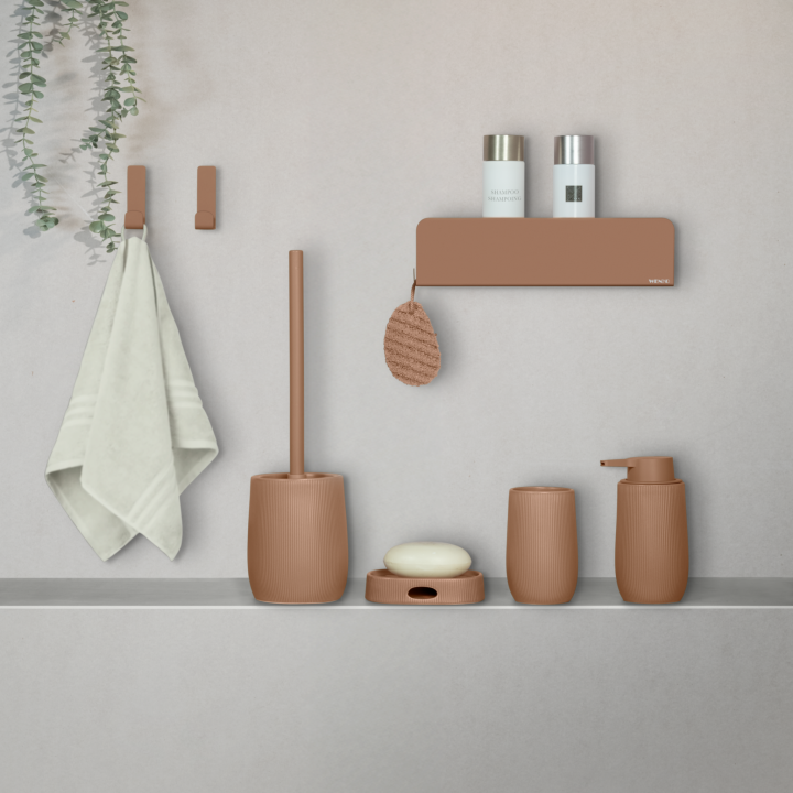 Étagère de Douche Adhésive Inox Marron Mat Lizan Wenko