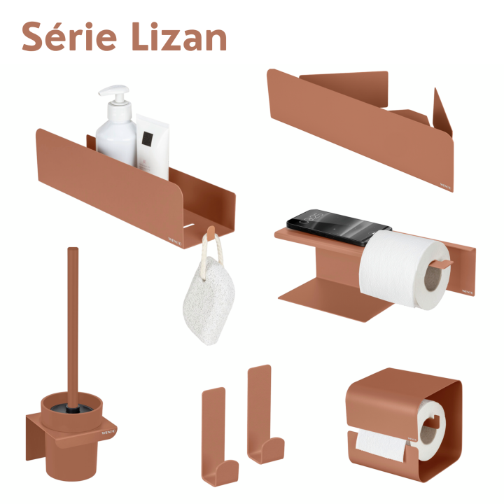 Étagère de Douche Adhésive Inox Marron Mat Lizan Wenko