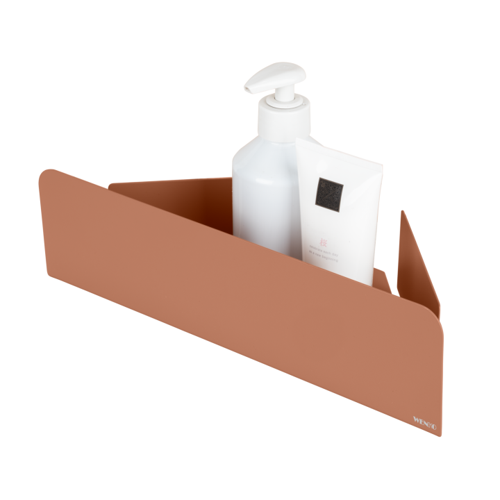 Etagere d'angle de douche sans percage inox marron Lizan Wenko