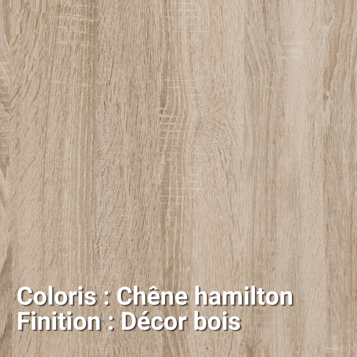 Meuble WC Lave-Mains Polo 40cm Chêne Hamilton + Miroir