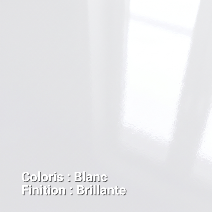 Meuble WC Lave-Mains Polo 40cm Blanc Brillant + Miroir
