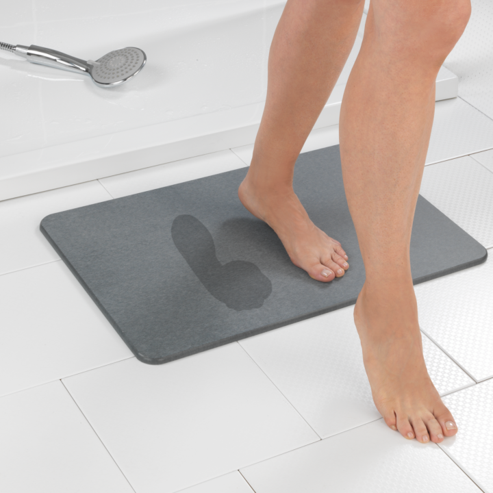 Tapis de bain diatomite Simi Gris 60x39 - Wenko