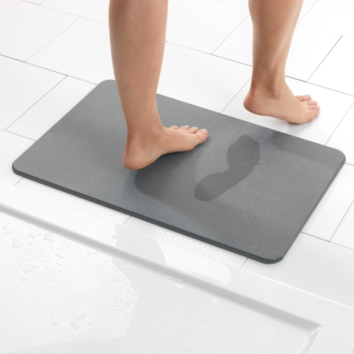 Tapis de bain diatomite Simi Gris 60x39 - Wenko