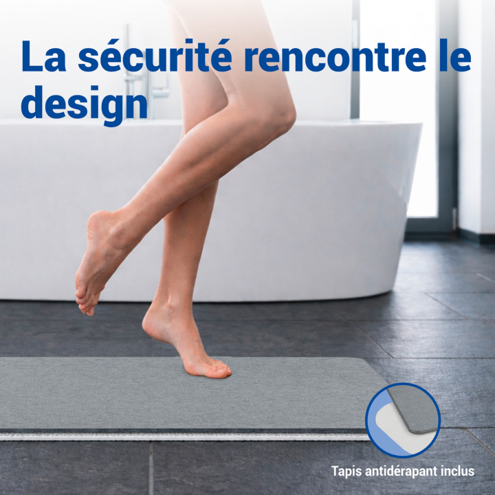 Tapis de bain diatomite Simi Gris 80x50 - Wenko