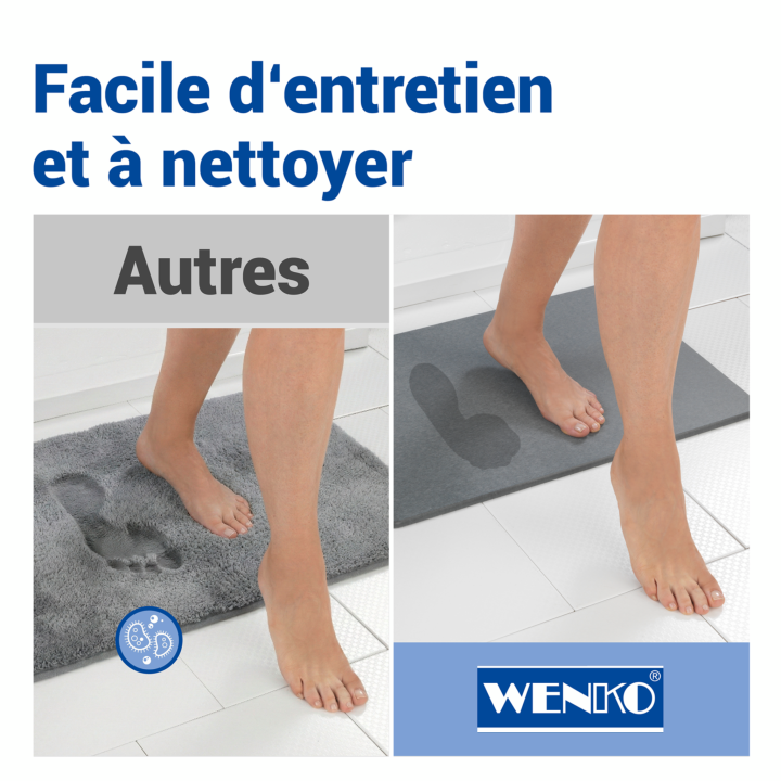 Tapis de bain diatomite Simi Gris 80x50 - Wenko