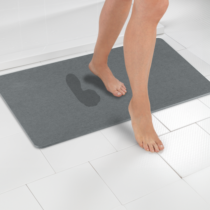 Tapis de bain diatomite Simi Gris 80x50 - Wenko