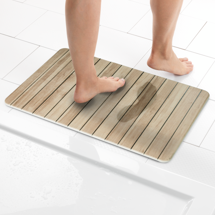 Tapis de bain diatomite Lepiana Bois 60x39 - Wenko