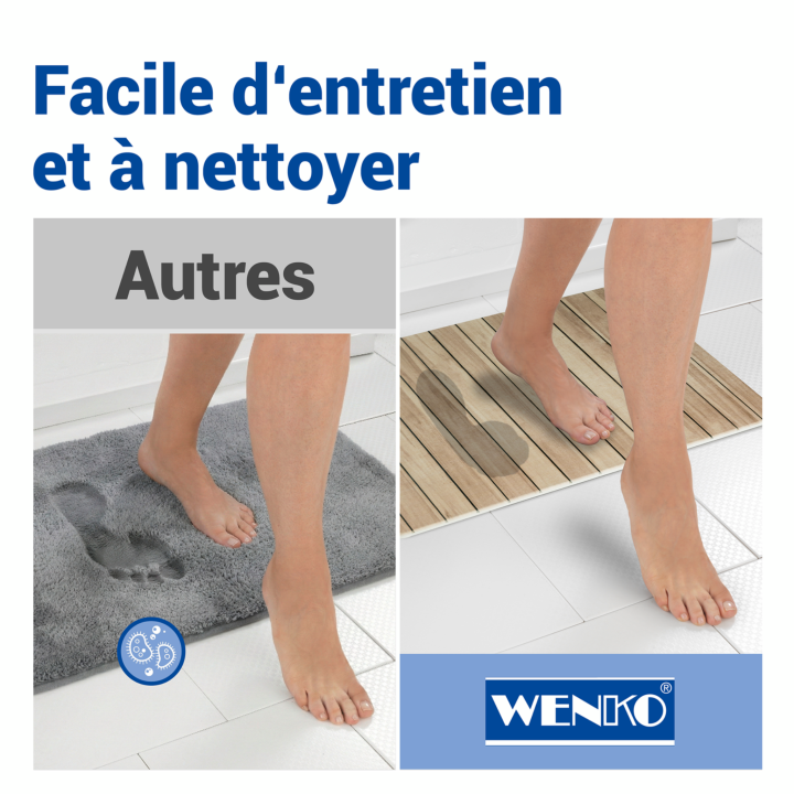 Tapis de bain diatomite Lepiana Bois 60x39 - Wenko