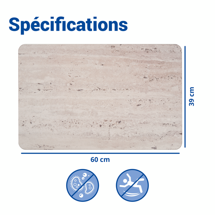 Tapis de bain diatomite Puna Pierre 60x39 - Wenko