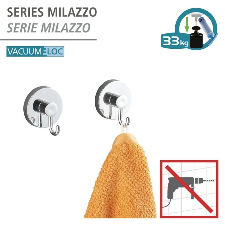 Lot de 2 crochets porte-serviette Milazzo - Wenko