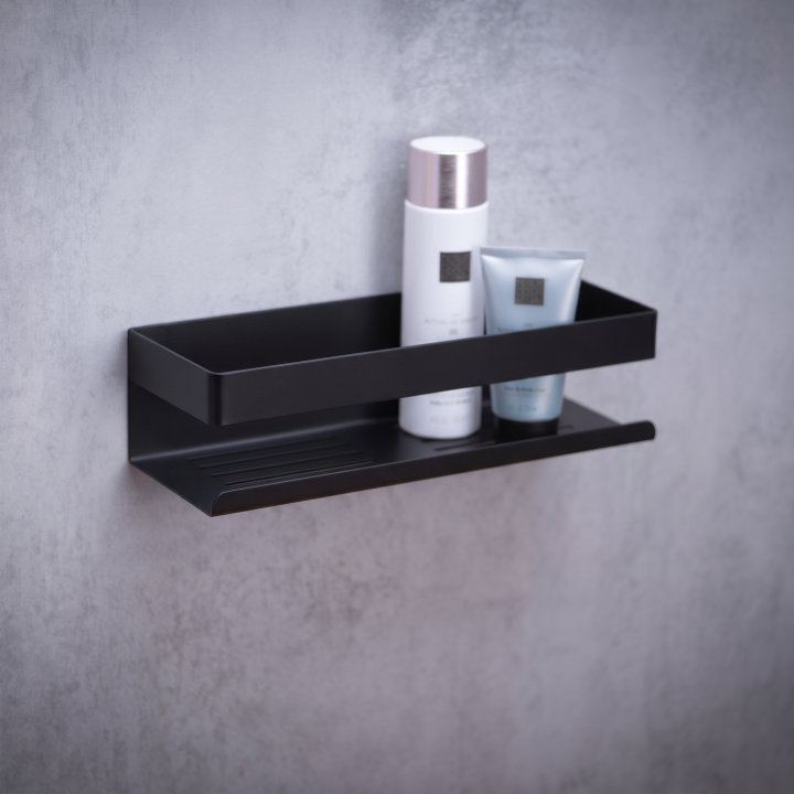 Étagère douche 30 cm inox noir mat Genova Wenko