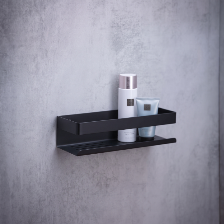 Étagère douche 30 cm inox noir mat Genova Wenko