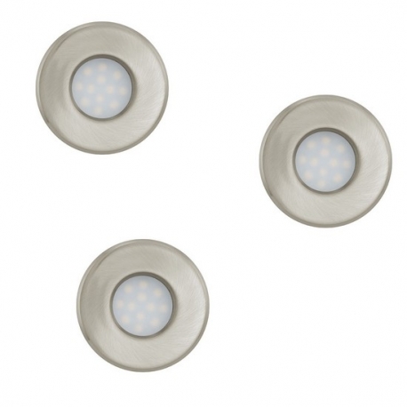 Lot de 3 spots à encastrer à LED en acier brossé 