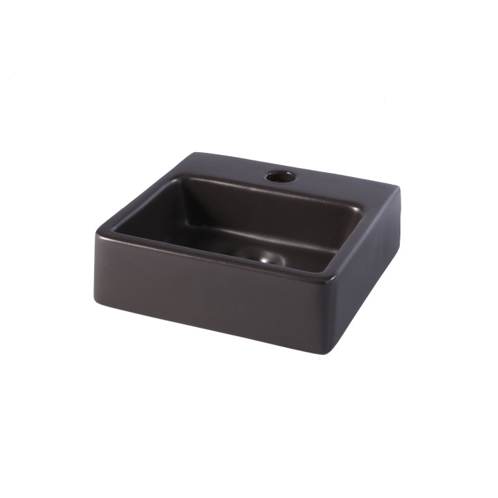 Lave mains droit porcelaine noir