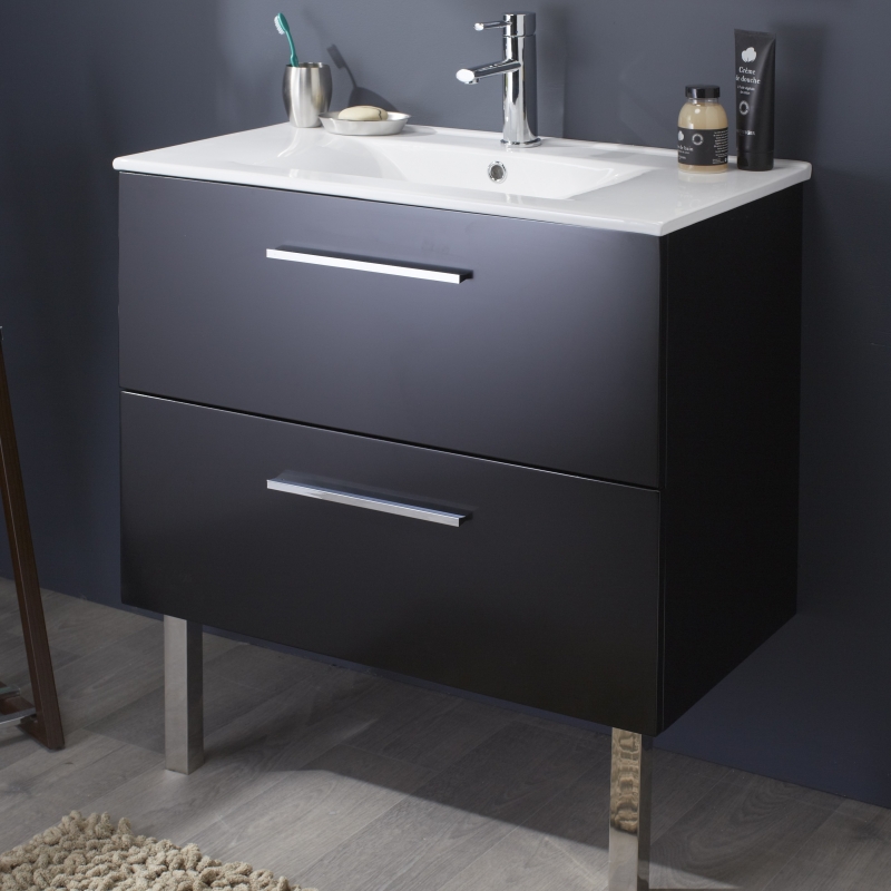 Meuble Salle De Bain Noir Vente Mobilier Pour Salle De Bain