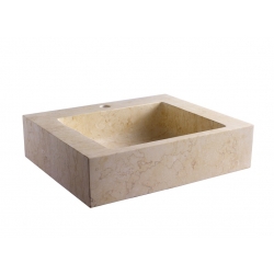 Vasque à poser rectangle en pierre beige
