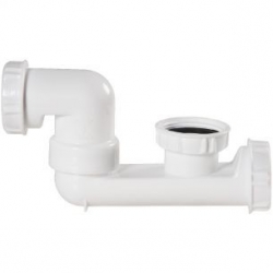 Siphon baignoire blanc H124 - bouchon de dégorgement