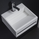 Lave-mains en solid surface Pesaro avec porte-serviettes